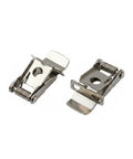 Silver PP Plastic Downlight Spring Clip for Recessed Lighting Trim Retention Replacement Hardware for Ceiling Fixtures, two clips viewed from above.