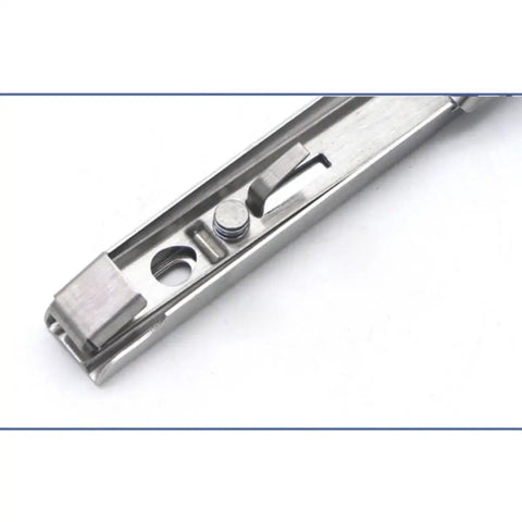 Close-up of Stainless Steel Foldable Shelf Brackets Wall Mounted 2 Pack Triangle Corner Supports mechanism detail