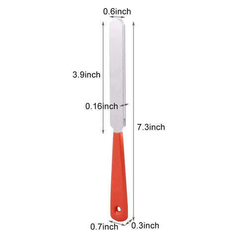 Pro Grade Guitar Repair Kit With Fret Leveling Beam Fret Crowning File 7.3-inch red handle with measurements shown