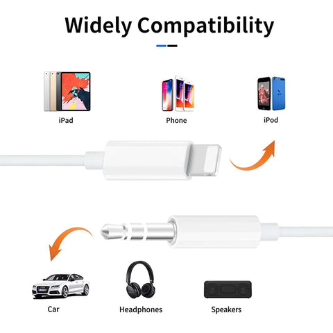 Lightning To Aux Cable For Iphone Mfi Certified Headphone Jack Adapter Plugs Right Into Car Stereo Home Speakers Or Any Device With 3.5 Mm Audio Port Awesome 3.3 Foot Long Stereo Audio Cord Compatible With Iphone 14 13 12 11 Xr X 8 7 White, white Lightning to 3.5mm cable for iPad, phone, iPod, car, headphones, speakers