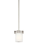 Hendrik 1-Light Mini Pendant With Brushed Nickel Finish And Satin Etched Cased Opal Glass Shade For Kitchen Island And Dining Room Lighting