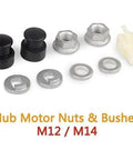 Hub Motor Axle Kit For E Bike With M12 Front Lock Nut, Lock Washer And Nut Cover For 12mm Shaft Electric Bicycle Wheels