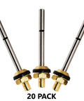 20 Pack Heavy Duty Valve Stem 6093 6093A Original Replacement For Water Fire Extinguishers showing silver brass stems with rubber seals.