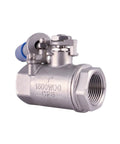 Spring Return Deadman Handle Ball Valve 1 Inch Stainless Steel 304 Full Port 1500 PSI For Water Oil And Gas Female NPT side view