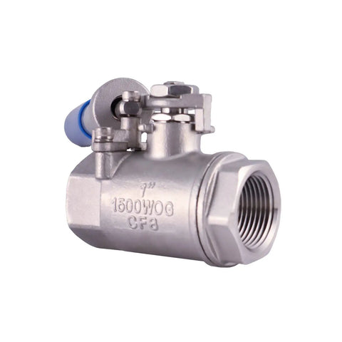 Spring Return Deadman Handle Ball Valve 1 Inch Stainless Steel 304 Full Port 1500 PSI For Water Oil And Gas Female NPT side view