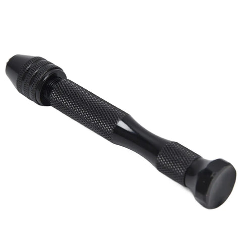 Knockout Mini Aluminum Pin Vise Hand Drill Featuring A Tight 0.3 To 3.4 Mm Chuck, ultra light black manual drill for crafting tasks.