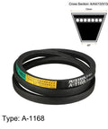 A1168 V Belt Neoprene Drive Belt For Power Transmission 1168 Inner Girth 13 Top Width 8 A Section Heavy Duty Belt For Machinery And Equipment Beefy Industrial Grade Durable Oil Resistant Neoprene Belt For Long Lasting Performance. Neoprene V-belt, A-1168, 13mm wide, 8mm thick