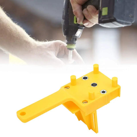 Precision Woodworking Dowel Jig Kit With Rugged Metal Bushings And A Straight Shooter Handle For No Sweat Diy Joinery That Delivers Dead On Accuracy Daily, yellow tool for accurate wood joinery.