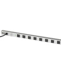 8-Outlet Surge Protector Power Strip With 6-Foot Cord, Metal Housing, 24-Inch Length shown in a straight view