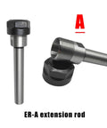 Heavy Duty Collet Chuck Holder Extension Bar For CNC Milling And Lathe Tooling, ER-A extension rod with hexagonal end.