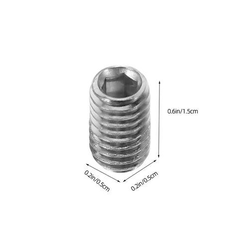 Stainless Steel Screw Kit 300Pcs With Allen Wrenches Hex Socket Headless Cup Point Screws shown with dimensions