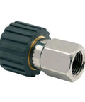 Beefy Rotary Unions DKS Swivel for High Pressure Cleaning, Quick Connect, G1 M22x1.5 F and G2 Three Eighth NPTF NW Quarter, Self Lubricating Bearings, Easy Install, Built Tough With Swiss Quality, threaded swivel fitting with black cap