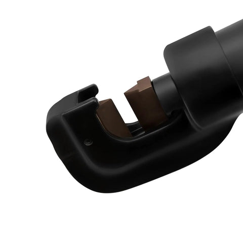 Close-up of the Heavy Duty 22mm Hydraulic Rebar Cutter jaw designed for slicing steel bars effectively.