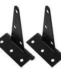 Two black Beefy Heavy Duty Extended Door Hinges with ball bearings for wooden gates and barn doors, slotted design visible.