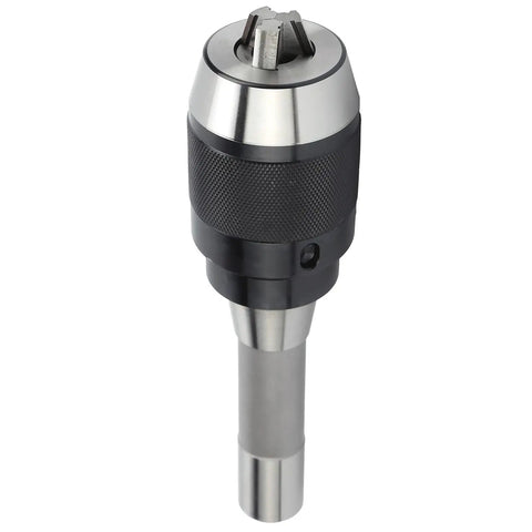 Premium Integral Drill Chuck Keyless With Straight Shank For Milling Machine, Features 1-13mm Clamping Range shown from the side.
