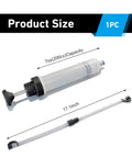 Smooth Operator Manual Oil Extractor Pump 200Cc Transparent Fluid Siphon with measurement details for auto repair use.