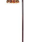 Tiffany Style Victorian Reading Floor Lamp With Handcrafted Stained Glass 11 Inch Wide 1 Light Downlight Foot Switch 100W Max E26
