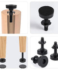 Rock Solid Adjustable Sofa Feet And Furniture Levelers Heavy Duty Leg Supports For Couches And Tables Ditch The Wobbly Floor Setup Built Tough For Daily Grind 10 Pack with adjustable design and parts displayed.