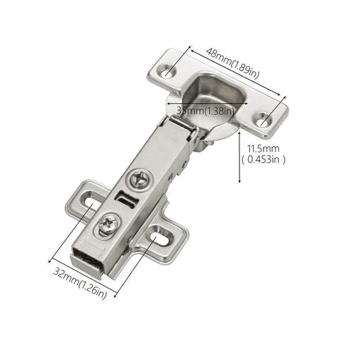 4 Pack Frameless Full Overlay Soft Close Cabinet Hinges For Kitchen Cabinets, European Concealed Hinges, Adjustable 35mm Cup