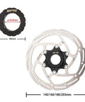 Centerlock 140mm Disc Brake Rotor For MTB And Road Bikes With Beefy High Strength Steel Core And Lightweight Alloy Body