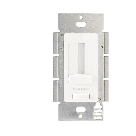 12V 60W LED Driver And Dimmer For Low Voltage Lighting, White Aluminum Housing, Dry Rated, Easy Install, DIY Friendly, front view