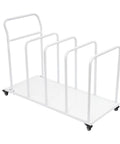 Heavy Duty Metal Carton Cart Stand With Swivel Wheels And Grip Handle Smooth Rolling White Steel Cardboard Box Holder For Warehouse Kickass Durable Shipping Organizer For Retail Or Home Solid As A Rock 100 Lb - white metal cart with rollers