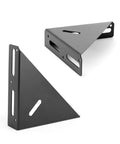 Heavy Duty 2 Pack Steel Angle Brackets With Triangular Corner Support For Wooden Shelving And Cabinet Fixtures in black finish.