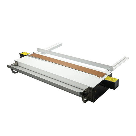 Top Tier Acrylic Heat Bender Boasting Water Cooled Angle Regulator For Smooth PVC Forming And Even Heat Spread Easy Setup Design, portable gray and silver unit.