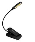 VAVOFO clip-on reading light, black, rechargeable with 7 LEDs and an adjustable gooseneck