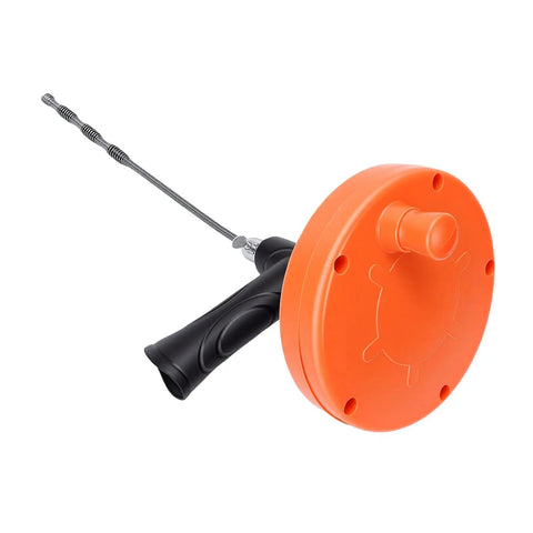 Heavy Duty Toilet Snake Auger And Pipe Clog Remover With Ergonomic Non Slip Handle shown at an angle for plumbing use.