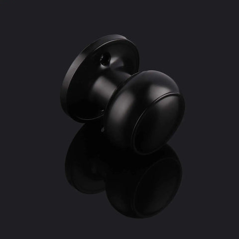 Two Pack Matte Black Dummy Door Knobs, No Turn Interior Door Handles For Pantry And French Doors, Non Turning Flat Ball Knob