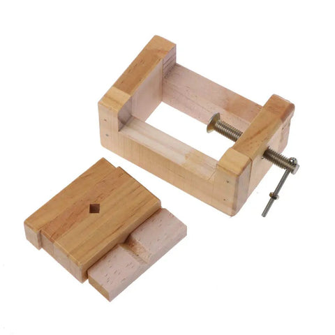 Claky Wood Working Flat Pliers And Vise Clamp For Table Bench Seal Hands Tools Fit Woodworking Carving Engraving showing wooden bench vise and fitting parts.