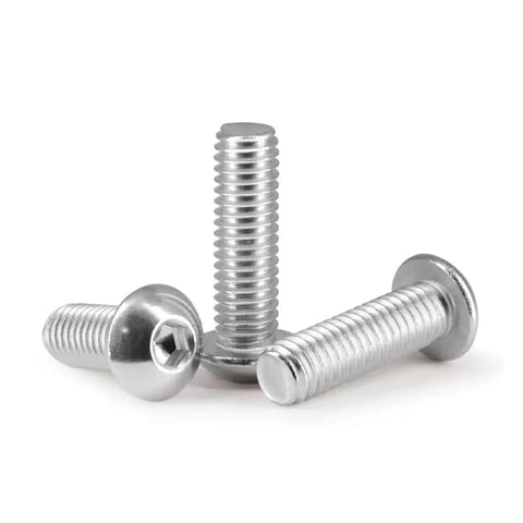 M5 X 5mm Button Head Socket Cap Screws 304 Stainless Steel Full Thread Metric Hex Bolt Quantity 50 viewed from multiple angles.