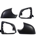 Premium Aftermarket Left And Right Side View Mirror Lower Cover Holder Plus Glass Frame Kit For Tesla Model Y 2020 Through 2023 Slick Black Pair set of two mirror covers and frames
