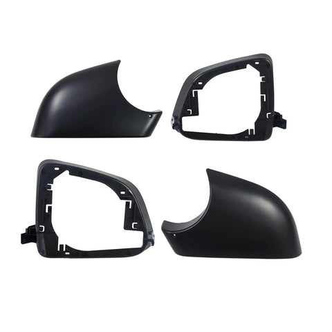 Premium Aftermarket Left And Right Side View Mirror Lower Cover Holder Plus Glass Frame Kit For Tesla Model Y 2020 Through 2023 Slick Black Pair set of two mirror covers and frames