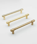 10 Pack Brushed Gold Cabinet Pulls 5 Inch Hole Center 128mm Brushed Brass Handles for Drawer Dresser with Solid Zinc Alloy
