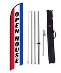 Open House Feather Flag Banner Kit With 15 Ft Pole System Ground Stakes Travel Bag Real Estate Outdoor Signage