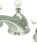 Chicago Style Two-Handle Widespread Lavatory Faucet With Brass Pop-Up Drain, Polished Chrome Finish, 8 To 16 Inch Spread