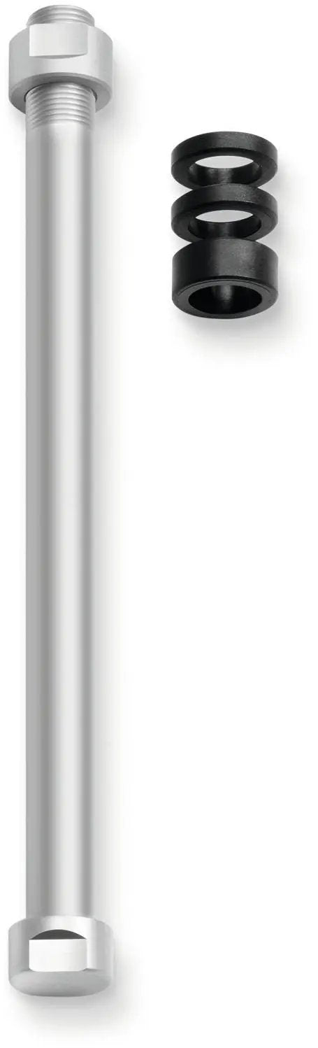 Indoors Ready E Thru Trainer Axle T1707 For 142x12 Rear Wheel M12x1, 162.5mm Length, with nuts, heavy-duty aluminum