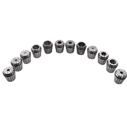 ER40 Spring Collet Set 1/8 To 1-1/8 Inch Carbon Steel CNC Workholding Kit For Engraving, 12 collets arranged in a semicircle