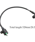 GY6 Ignition Coil Kit with CDI Relay Regulator A7TC Spark Plug for 50cc-125cc ATV Go Kart Moped Scooter, 520mm cable shown
