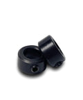 Two Heavy Duty 5/16 Inch Bore Shaft Collars with Zinc Plated Solid Carbon Steel Lead Screw Lock Ring shown side by side.