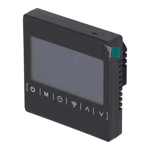 Smart Thermostat And Furnace Heating Controller With LCD Touch Screen For Underfloor Heating And Gas Stove WiFi Enabled Hassle Free Use 85V To 250V AC Precise Temperature Monitoring And Easy App Control black wall unit with touchscreen