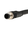 Close-up of M12 8-Pin A-Code connector on Y-Splitter Cable Shielded PVC 30cm for industrial automation