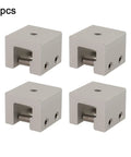 4 Pack Aluminum Standing Seam Clamps For Solar Panel Installation With Stainless Steel Screws Roof Seam Brackets For Folded Sheet Metal Roofs PV Mounting Kit Ready To Install No Drill Long Lasting Aluminum Mounts, showing square aluminum clamps with screws.