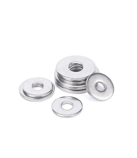 Flat Washers 304 Stainless Steel Set M3 Through M10, M6x18x1.5mm, 50 Pieces, stack of round metal washers