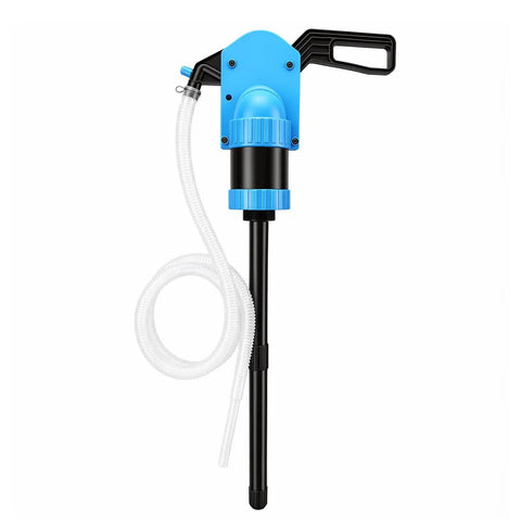 No Sweat Manual Lever Drum Pump For 55 Gallon Barrels Heavy Duty Workhorse With Leakproof Valve and 6.6 Ft Corrugated Hose