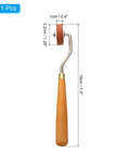 Red 0.4 Inch Rubber Brayer Roller For Wallpaper And Printmaking Pro Grade Anti Skid Hard Rubber Roller Tool with wood handle