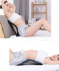 Heavy Duty Emoly Back Stretcher For Pain Relief Spine Decompression Yoga setup with a user in a home setting.