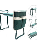 Grab And Go Foldable Garden Kneeler Seat With Two Pocket Tool Bag Pouch And EVA Foam Knee Pad, shown from various angles